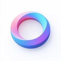 Gradient ring on white background with pink and blue hues Royalty Free Stock Photo