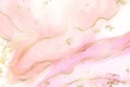 Gradient rose liquid marble or watercolor background with glitter foil textured stripes. Pink marbled alcohol ink Royalty Free Stock Photo