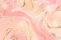 Gradient rose liquid marble or watercolor background with glitter foil textured stripes. Pink marbled alcohol ink Royalty Free Stock Photo