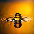 golden yellow water drop picture brightness Royalty Free Stock Photo