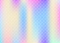 Gradient scale background with holographic mermaid.