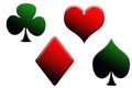 Gradient Set of playing card suits with white background