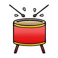 gradient shaded cartoon beating drum Royalty Free Stock Photo