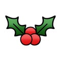 gradient shaded cartoon christmas holly