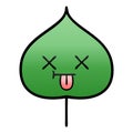 gradient shaded cartoon expressional leaf Royalty Free Stock Photo