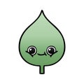 gradient shaded cartoon expressional leaf Royalty Free Stock Photo