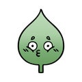 gradient shaded cartoon expressional leaf Royalty Free Stock Photo