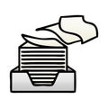 gradient shaded cartoon of a stack of office papers Royalty Free Stock Photo