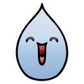 gradient shaded quirky cartoon emotional rain drop Royalty Free Stock Photo