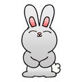 gradient shaded quirky cartoon rabbit