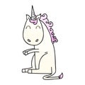 gradient shaded quirky cartoon unicorn