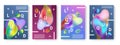 Gradient shapes banners. Abstract background, liquid shapes posters collection. 3d fluid elements, cool tech minimal