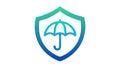 Gradient Shielded Umbrella Protection Vector, vector design Generative AI Royalty Free Stock Photo