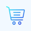 Gradient shopping trolley cart basket vector illustration