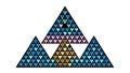 Gradient Sierpinski Triangle, Abstract Fractal Pattern Vector, vector design Generative AI Royalty Free Stock Photo