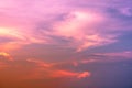 gradient sky and Cumulonimbus  cloud in bright rainbow colors and Colorful smooth sky in sunset Royalty Free Stock Photo