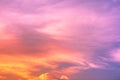 gradient sky and Cumulonimbus  cloud in bright rainbow colors and Colorful smooth sky in sunset Royalty Free Stock Photo