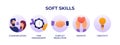 Gradient soft skills infographic Vector illustration. Royalty Free Stock Photo