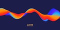 Gradient sound wave abstract background. Colorful flow of music wave. Vector vibrant fluid splash.
