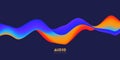 Gradient sound wave abstract background. Colorful flow of music wave. Vector vibrant fluid splash.