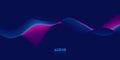 Gradient sound wave abstract background. Colorful flow of music wave. Vector vibrant fluid splash.