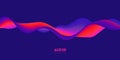 Gradient sound wave abstract background. Colorful flow of music wave. Vector vibrant fluid splash.