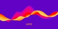 Gradient sound wave abstract background. Colorful flow of music wave. Vector vibrant fluid splash.