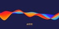 Gradient sound wave abstract background. Colorful flow of music wave. Vector vibrant fluid splash.
