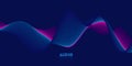 Gradient sound wave abstract background. Colorful flow of music wave. Vector vibrant fluid splash.