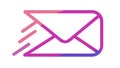 Gradient Speed Mail Sending or Receiving Icon, vector design Generative AI Royalty Free Stock Photo
