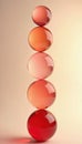 Gradient spheres of different sizes are arranged in a column. The shapes have a glossy effect. Illustration showcases balance and Royalty Free Stock Photo