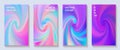 Gradient spiral rotation cover page templates set