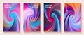 Gradient spiral rotation cover page templates set