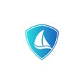 Gradient Style Emblem Design Sailing Ship icon