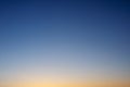 Gradient sunset sky orange and blue Royalty Free Stock Photo