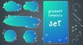 Gradient blue templates set for design