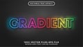 gradient text. editable text effect with neon style premium vectors