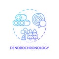 Gradient thin line icon dendrochronology concept Royalty Free Stock Photo