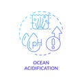 Gradient thin line icon ocean acidification concept