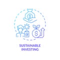 Gradient thin line icon sustainable investing concept