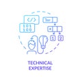 Gradient thin line icon technical expertise concept