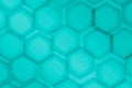 Gradient turquoise blue and green hexagon shape pattern for abstract background Royalty Free Stock Photo