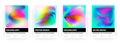 Gradient vertical covers in colorful style.Holographic backgrounds. Set of rainbow gradient shining posters