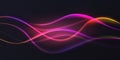 Gradient violet neon color wave, abstract light effect, dynamic soft gradient stream motion