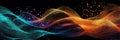 Gradient Waves of Data Particles Create a Dynamic Visual Experience in an Abstract Flow of Colors and Light Royalty Free Stock Photo