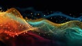 Gradient Waves of Data Particles Flow Smoothly in a Colorful Abstract Design Showcasing Vibrant Visual Patterns Royalty Free Stock Photo