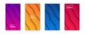 Set of four line layer shape for banner, templates, cards