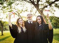 Grads at graduation ceremony Royalty Free Stock Photo