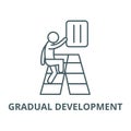 Gradual development vector line icon, linear concept, outline sign, symbol