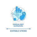 Gradual meat elimination concept icon